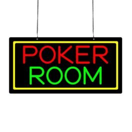 LED Poker Room Neon Sign, 20″x10″