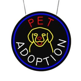 LED Pet Adoption Neon Sign, 20″x20″