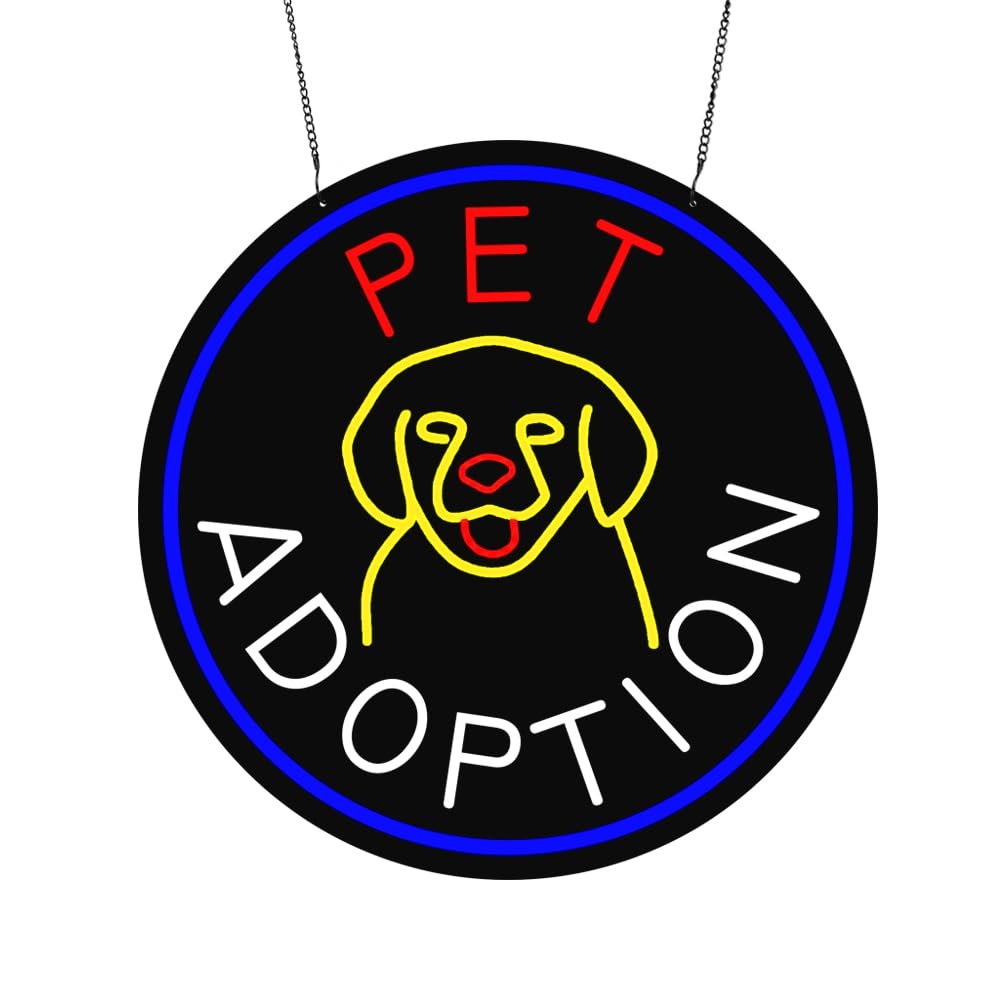 LED Pet Adoption Neon Sign, 20"x20"
