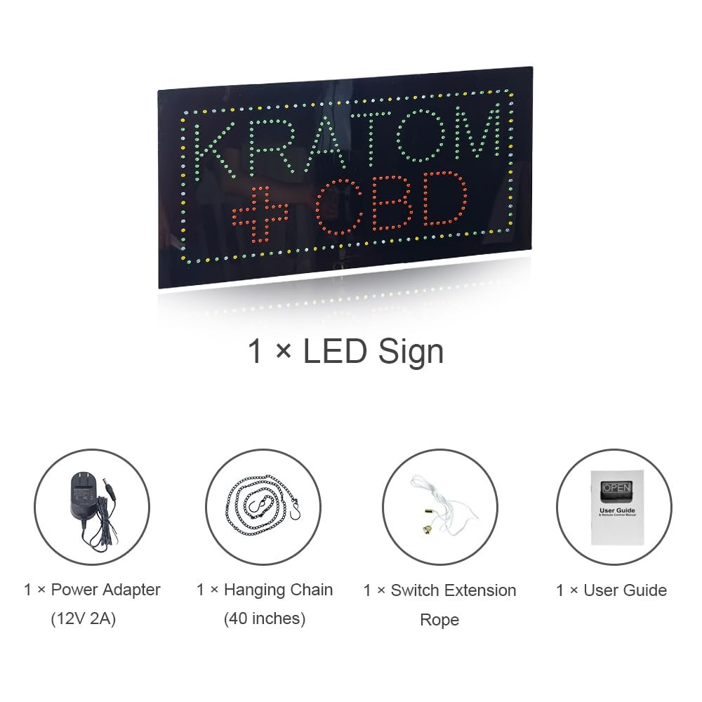 LED Kratom CBD Sign, 24"x12" - Image 7