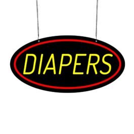 LED Diapers Neon Sign, 20″x10″