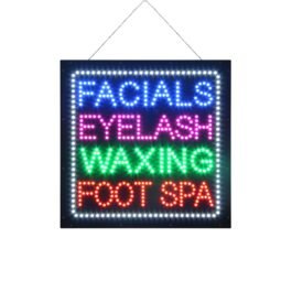 LED Facial Eyelash Waxing Foot Spa Sign, 24″x24″
