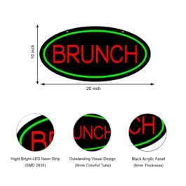 LED Brunch Neon Sign, 20″x10″