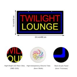 LED Twilight Lounge Neon Sign, 24″x12″