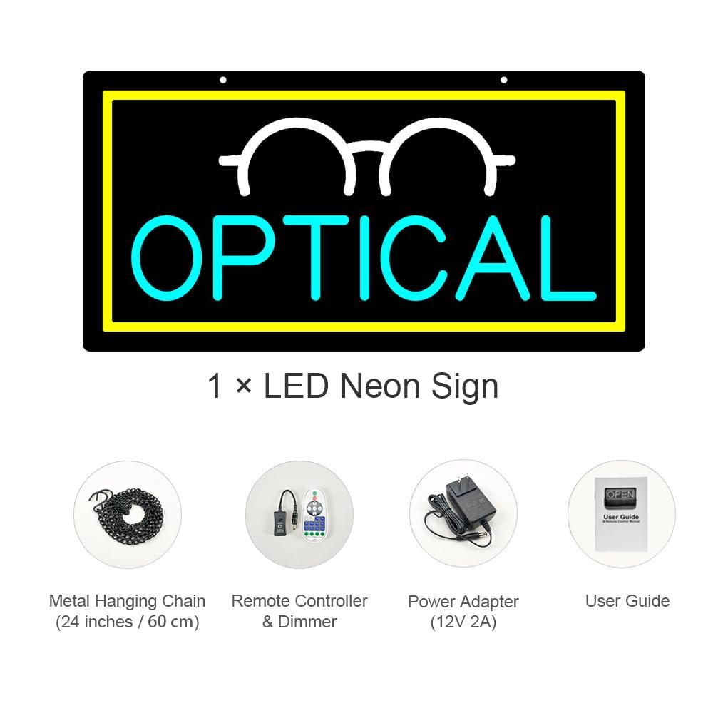 LED Optical Neon Sign, 20”x10” - Image 3
