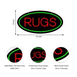 LED Rugs Neon Sign, 16″x8″