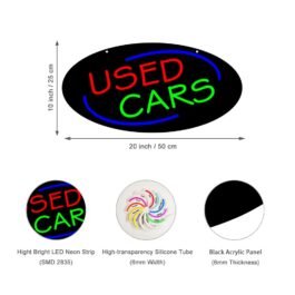 LED Used Cars Neon Sign, 20″x10″