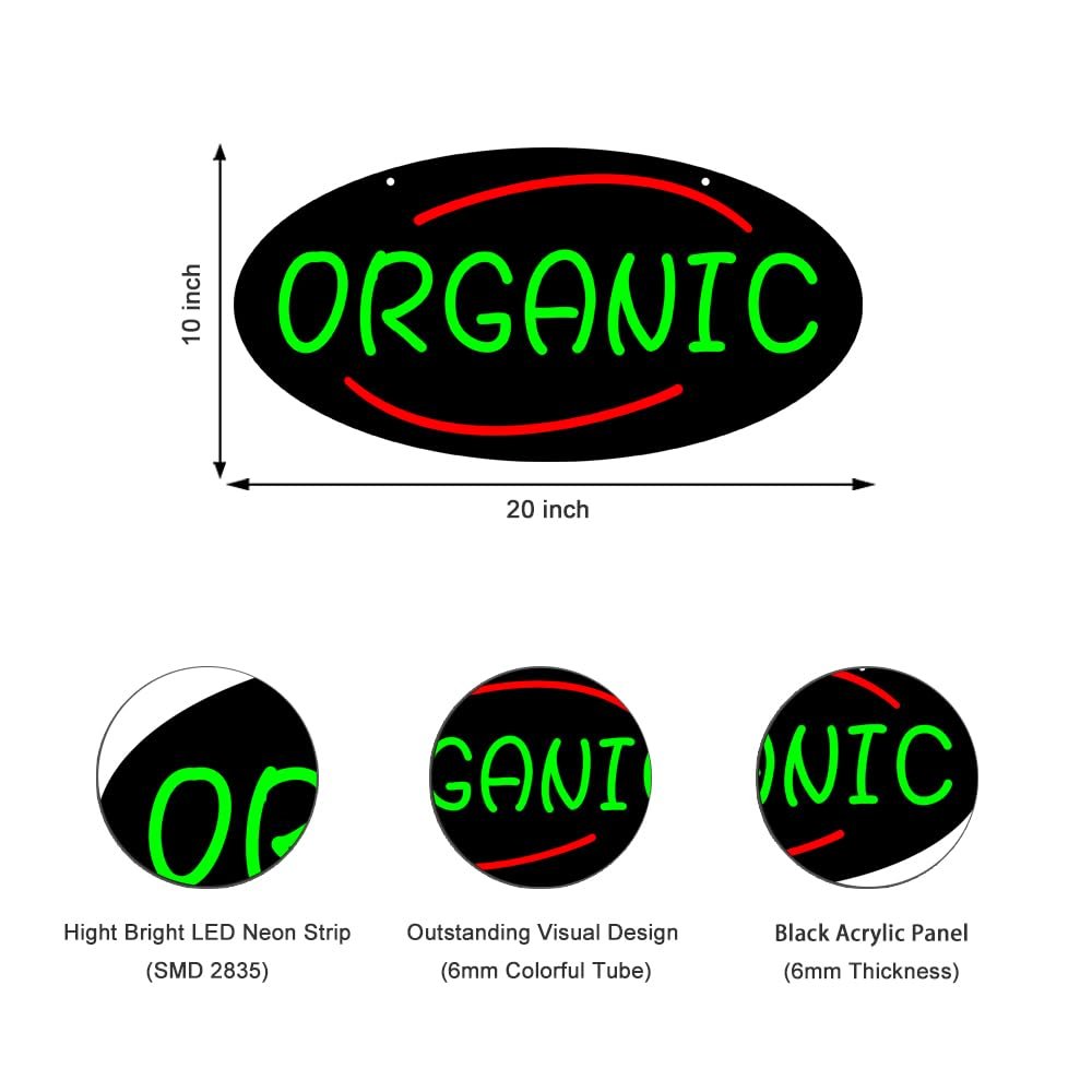 LED Organic Neon Sign, 20"x10" - Image 3