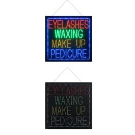 LED Eyelashes Waxing Make Up Pedicure Sign, 24″x24″