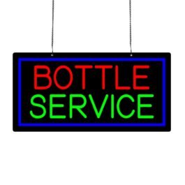 LED Bottle Service Neon Sign, 20″x10″