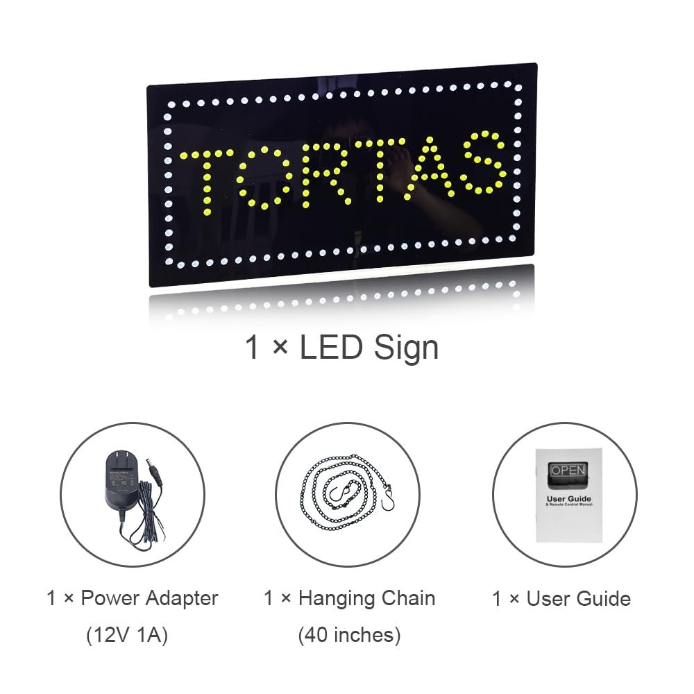 LED Tortas Sign, 19”x9.5” - Image 7