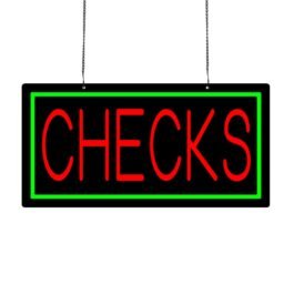 LED Checks Neon Sign, 20″x8.3″