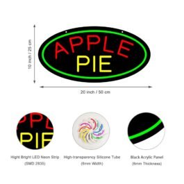 LED Apple Pie Neon Sign, 20″x10″