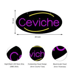 LED Ceviche Neon Sign, 20″x10″