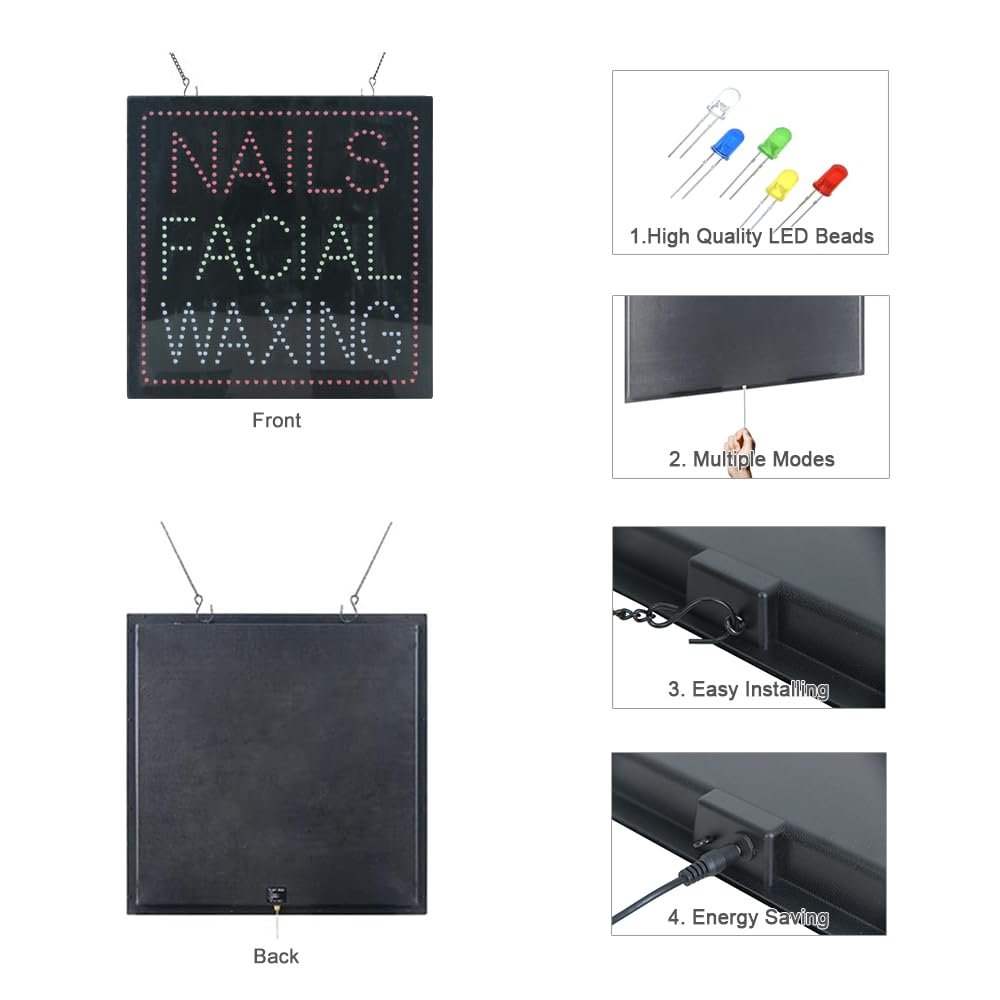 Nail Facial Waxing Sign, 24"x24" - Image 3