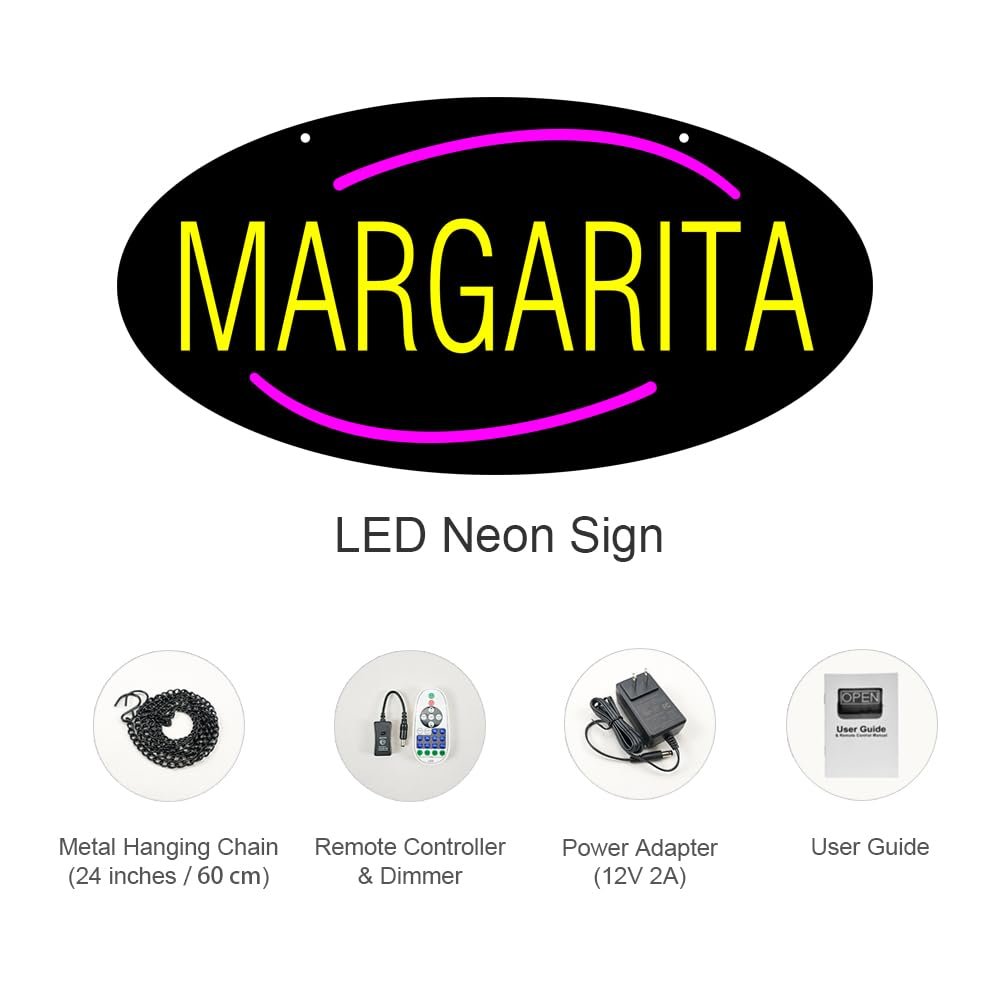 LED Margarita Neon Sign, 20"x10" - Image 4
