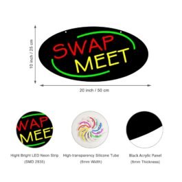 LED Swap Meet Neon Sign, 20″x10″