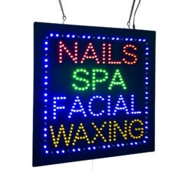 LED Nails SPA Facial Waxing Sign, 16″x16″