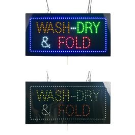LED Wash Dry Fold Sign, 24″x12″