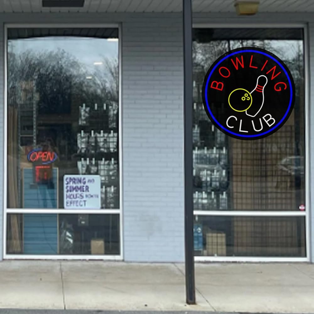 LED Bowling Club Neon Sign, 20"x20" - Image 2
