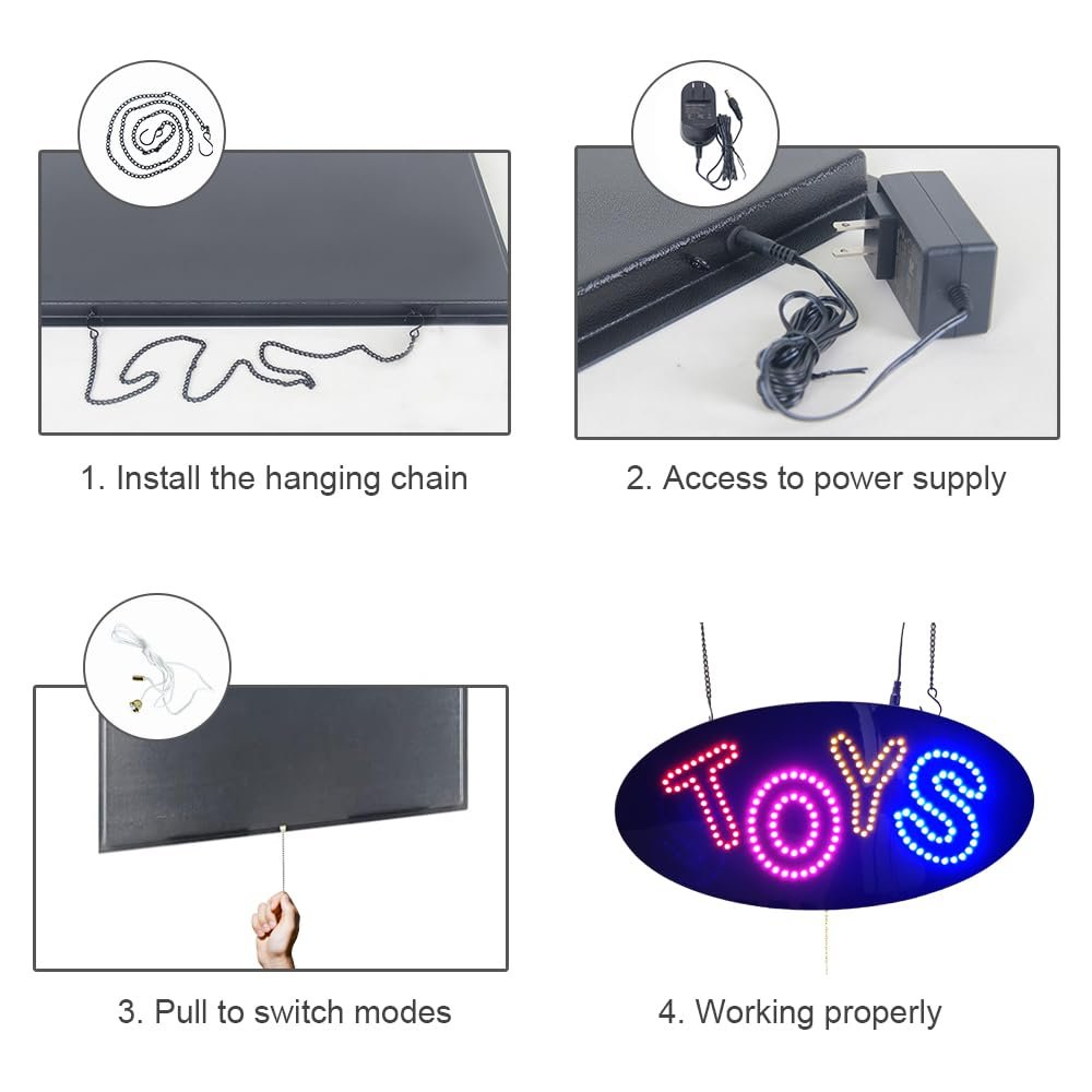 LED Toys Sign, 19"x9.5" - Image 6