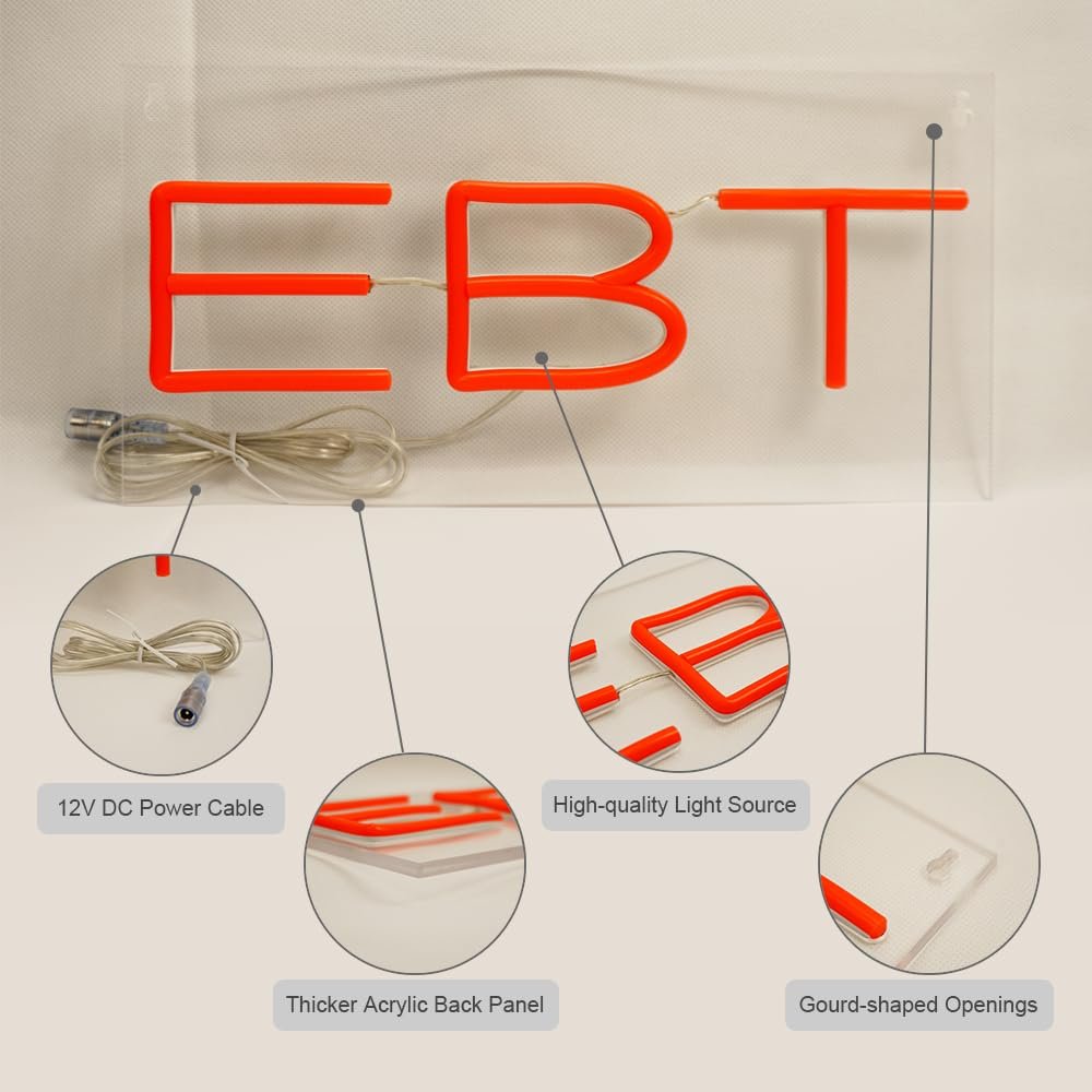 LED EBT Neon Sign, 12"x6" - Image 2