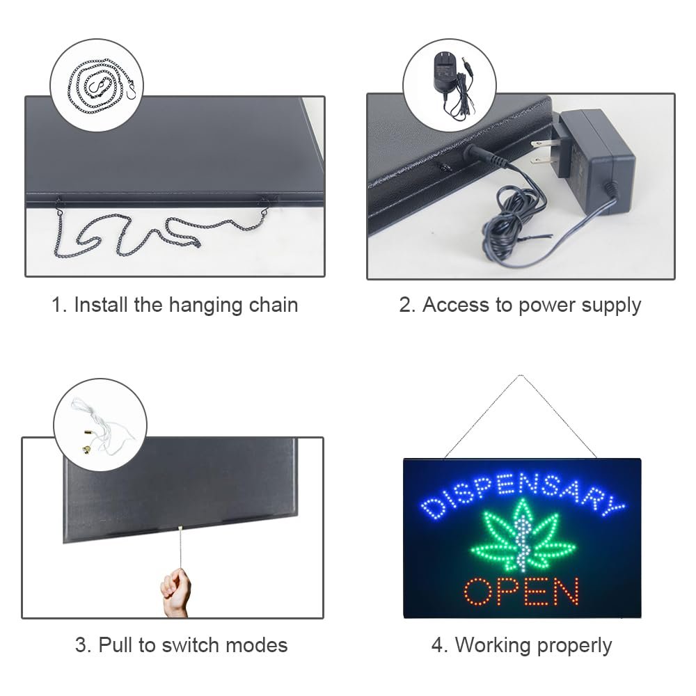 LED Dispensary Open Dot Sign, 24"x16" - Image 5
