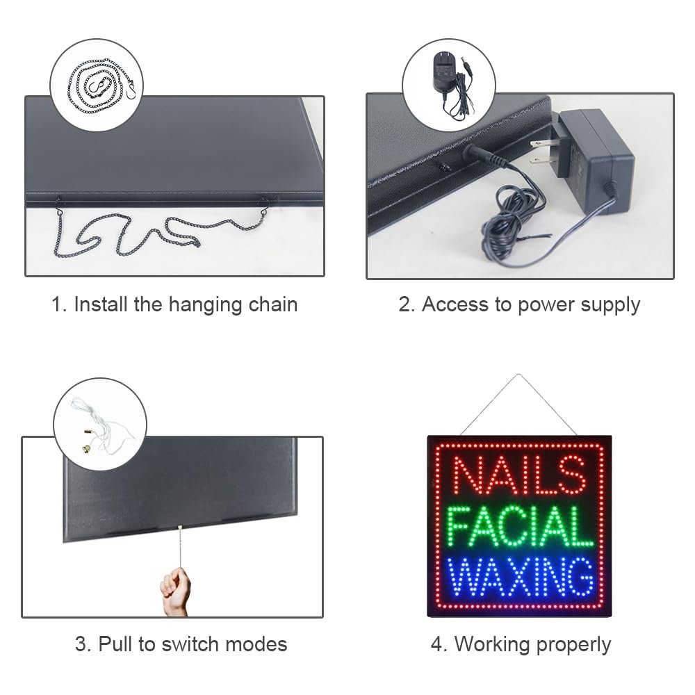 Nail Facial Waxing Sign, 24"x24" - Image 5