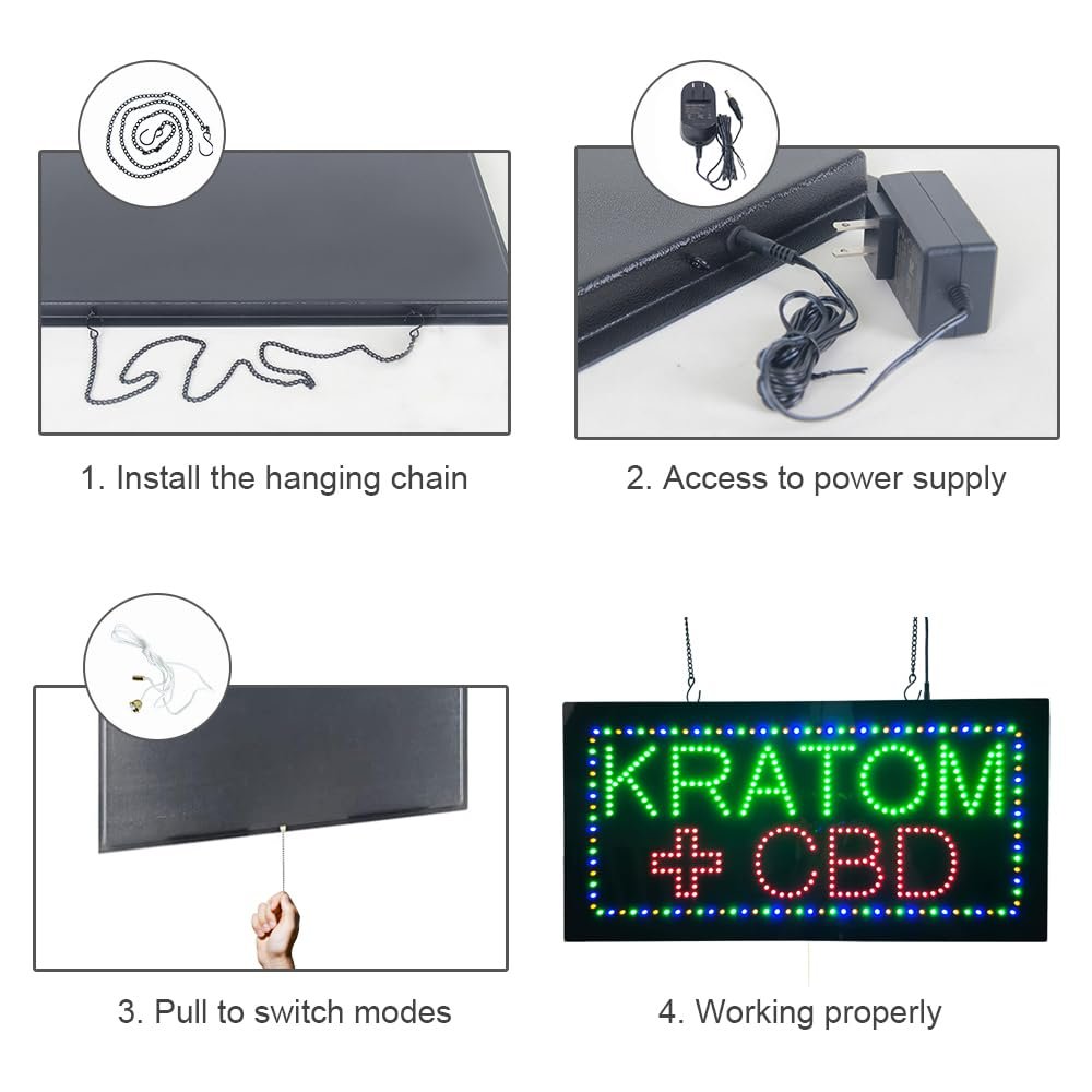 LED Kratom CBD Sign, 24"x12" - Image 6