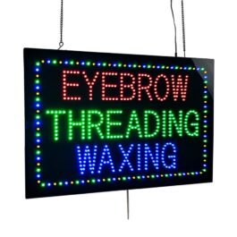 LED Eyebrow Threading Waxing Sign, 24″x16″