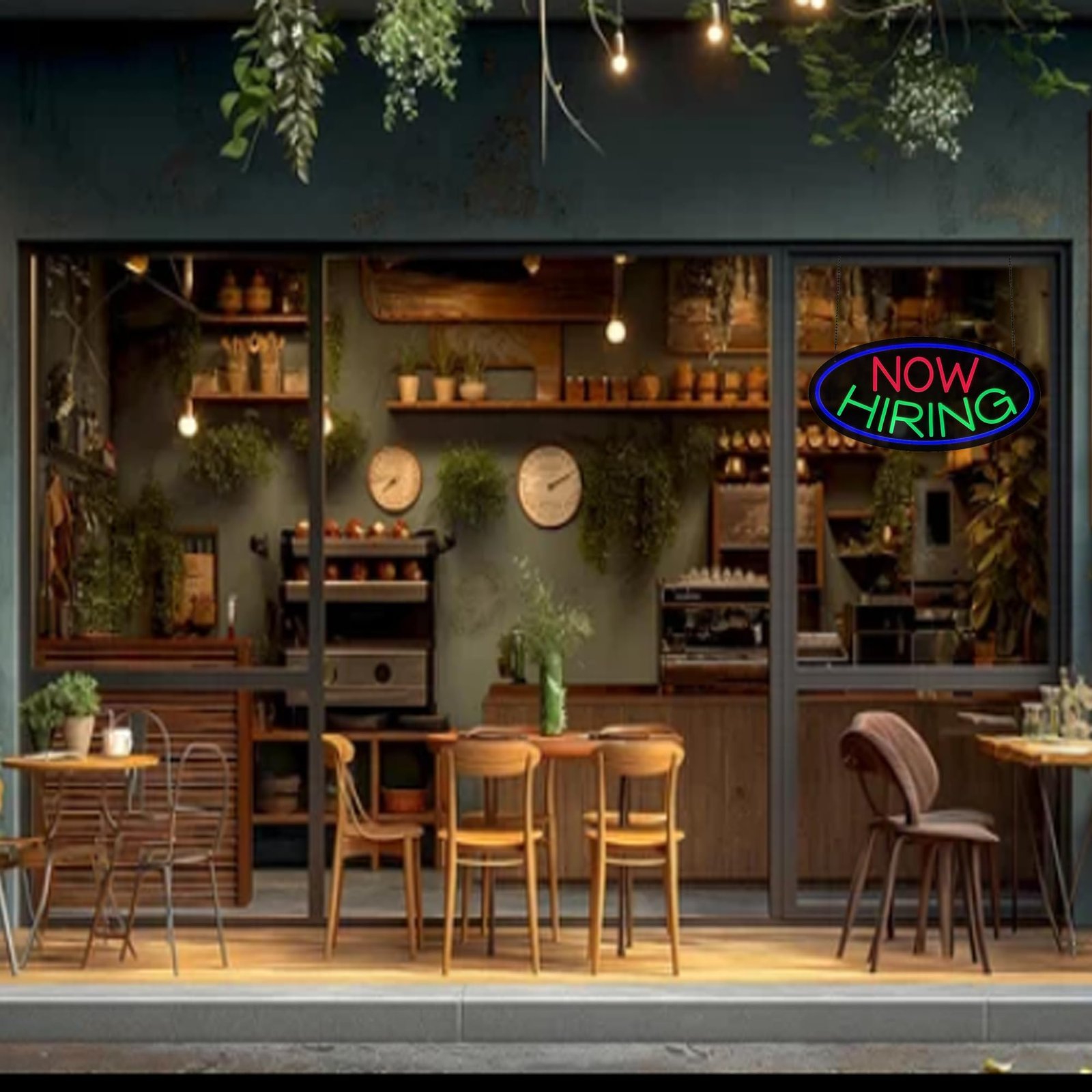 LED Now Hiring Neon Sign, 20"x10" - Image 2