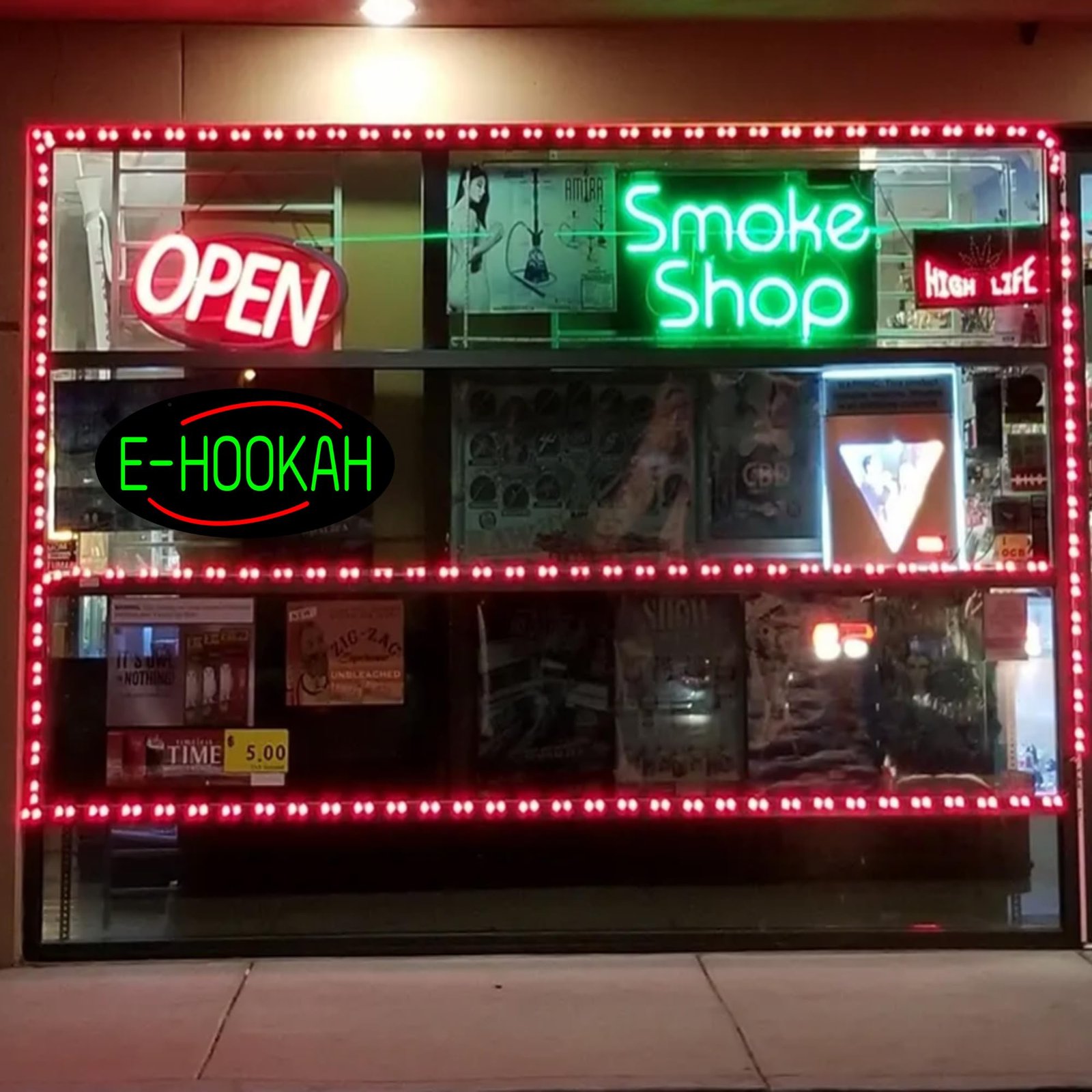 LED E-hookah Neon Sign, 20"x10" - Image 2