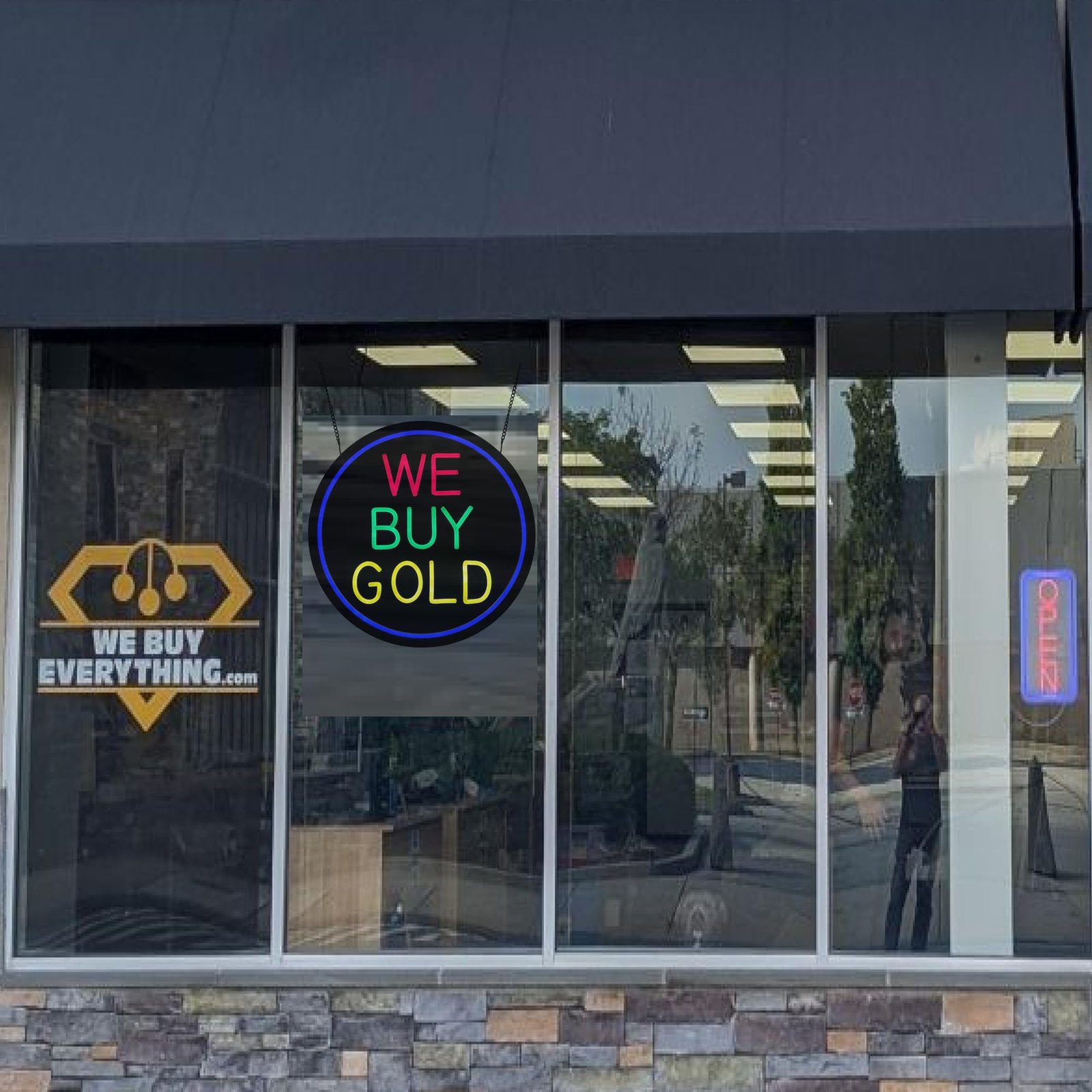 LED We Buy Gold Neon Sign, 16"x16" - Image 2