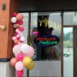 LED Manicure Pedicure Neon Sign, 24″x12″