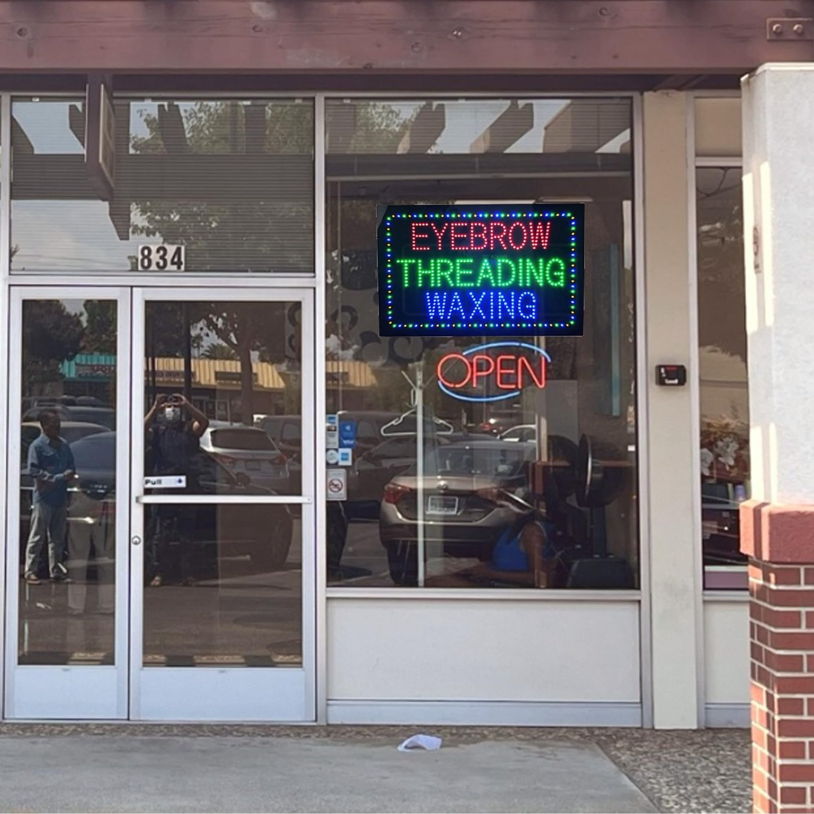 LED Eyebrow Threading Waxing Sign, 24"x16" - Image 3