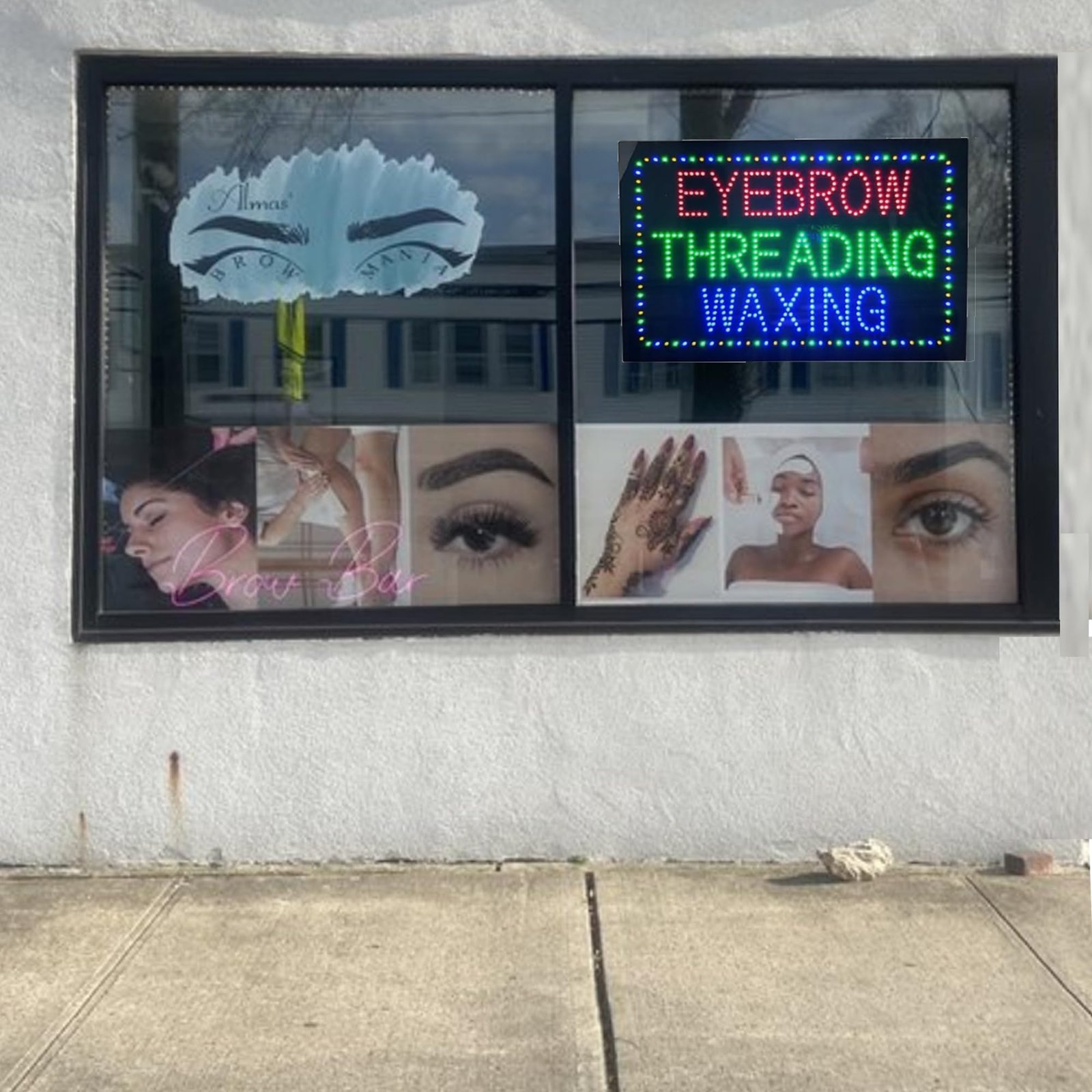 LED Eyebrow Threading Waxing Sign, 24"x16" - Image 2