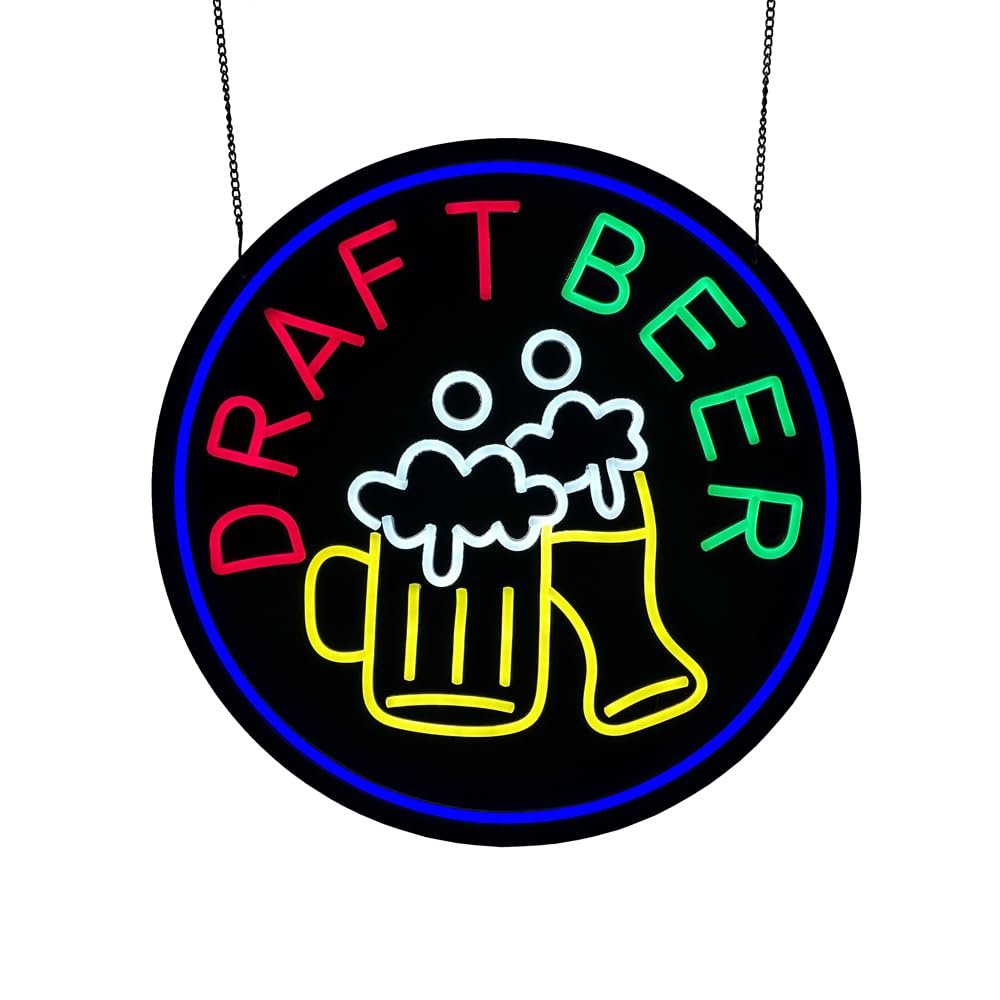 LED Draft Beer Neon Sign, 20"x20" - Image 5
