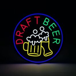 LED Draft Beer Neon Sign, 20″x20″