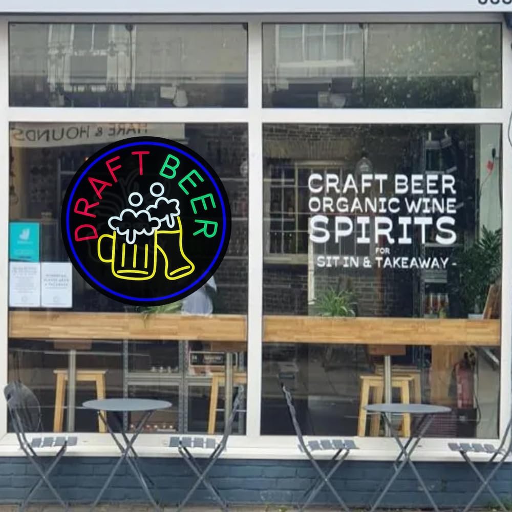 LED Draft Beer Neon Sign, 20"x20" - Image 4