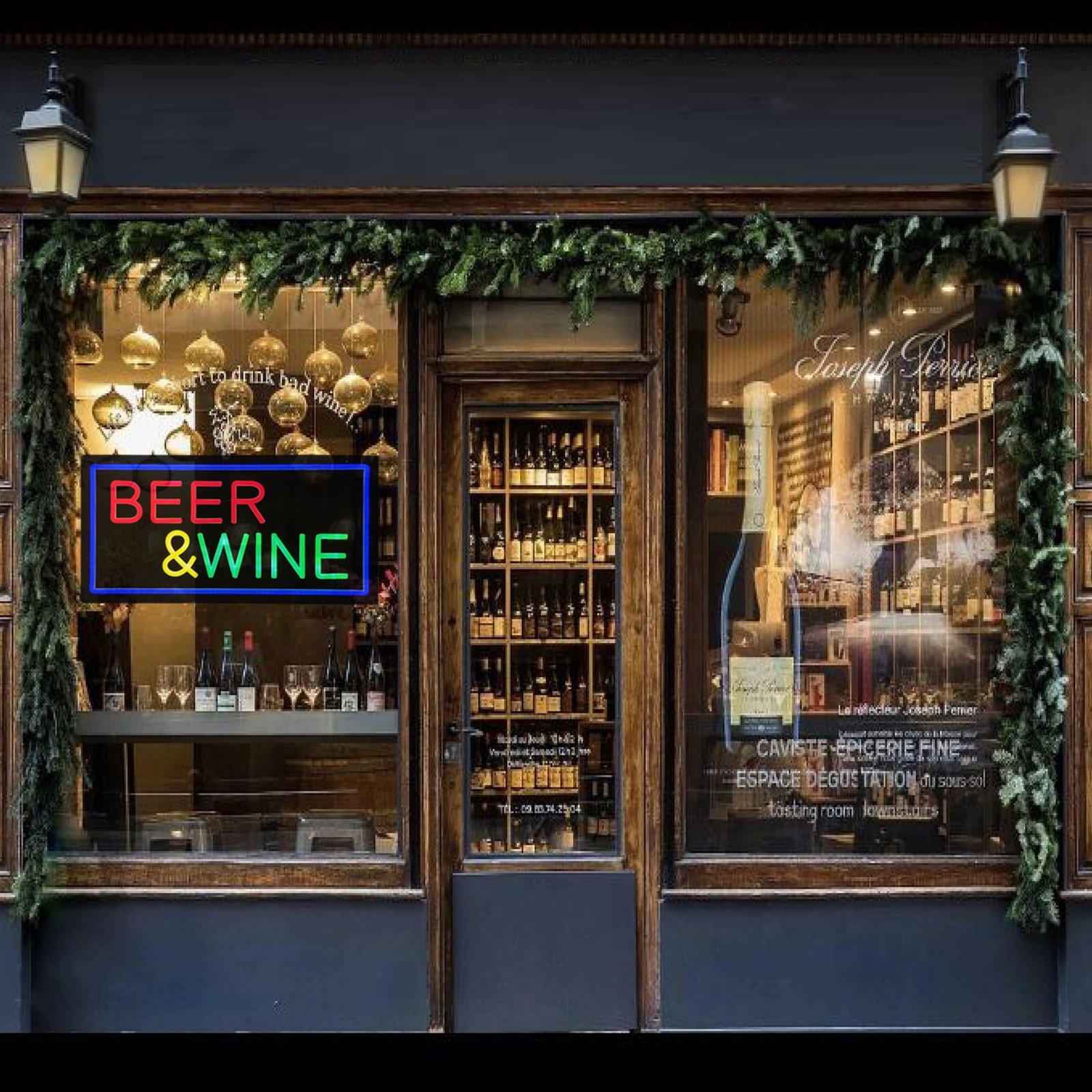LED Beer Wine Neon Sign, 19"x9.5" - Image 2